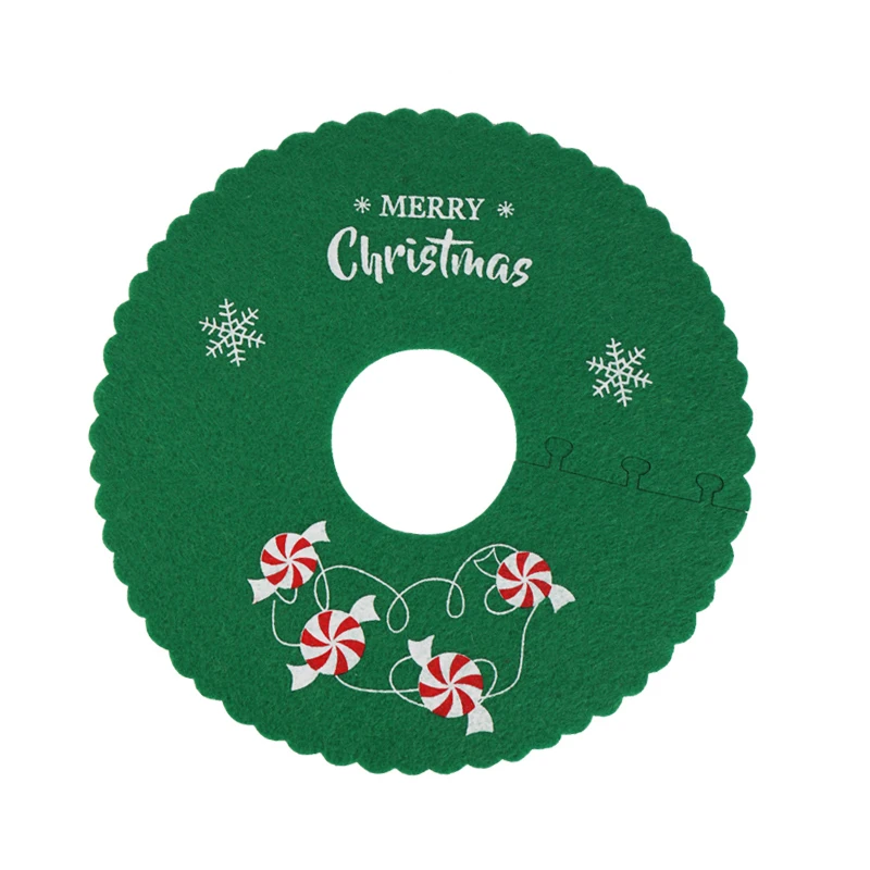 

12*Round Christmas Tree Skirt Carpet Floor Base Mat Xmas Home Party Decoration Supply Red Green