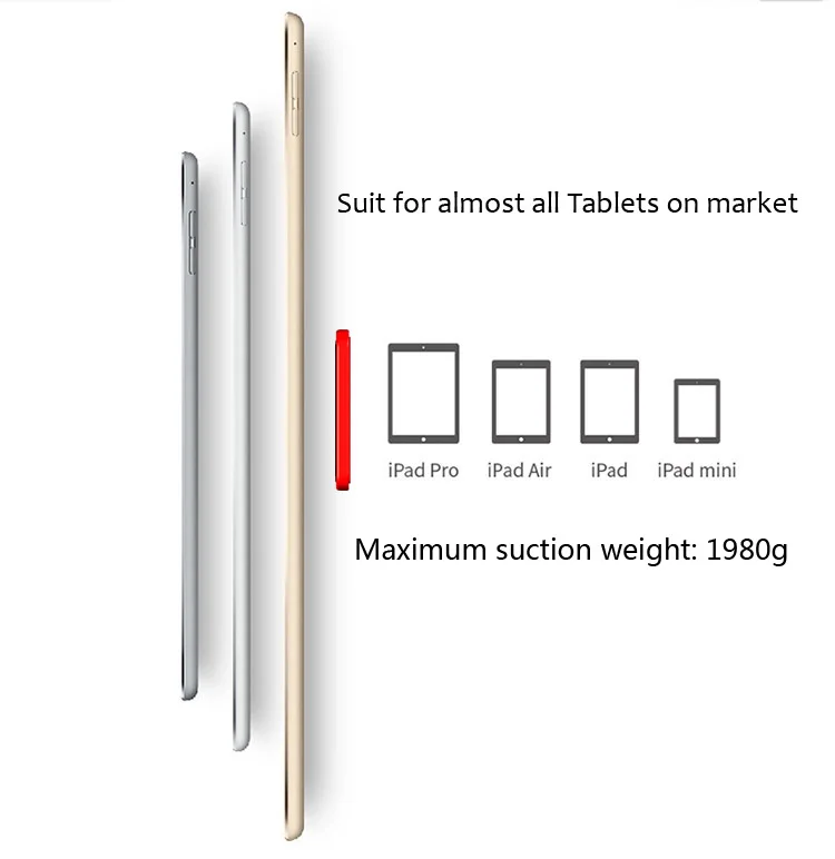 Настенное крепление для планшета, Магнитная подставка, принцип адсорбции магнита, удобство выбора и размещения, поддержка всех планшетов для iPad Pro Air