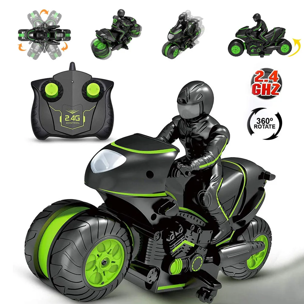 

Remote Control Motorcycles Toy 360 Degrees Action Wheels Rotating Drift Stunt Motorbike Racing Motorcyle Toys for Kids H