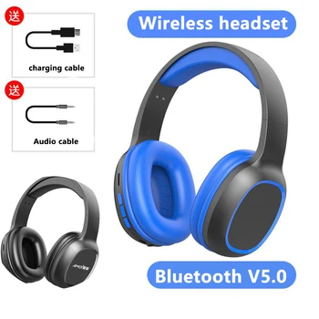 

gaming Wireless Bluetooth Headphones Foldable 9D stereo audio recognition direction HiFi Sport Headset Earphone with audio cable