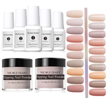 NICOLE Дневник 10 г погружающийся порошок для ногтей серый розовый цвет порошок пыль без лампы лечение натуральный сухой дизайн ногтей украшения 10 г