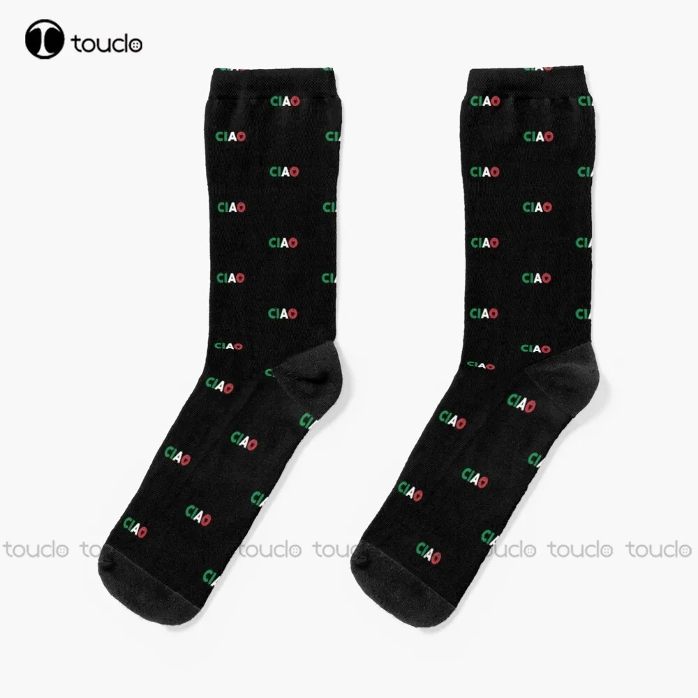 

Ciao Italian I Love Italy With Italia Espresso Black Coffee Socks For Women Christmas Fashion New Year Gift Thanksgiving Custom