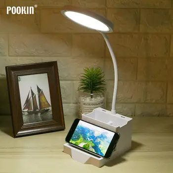 

Flexible LED Rechargeable Pen Container Table Lamp Folding Dimming Makeup Mirror Desk Lamp For Home Reading Studying Working