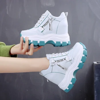 

Cross Women's Shoes Round Toe Increas Height Wedge Basket 2020 Modis Casual Female Sneakers Clogs Platform All-Match Small New