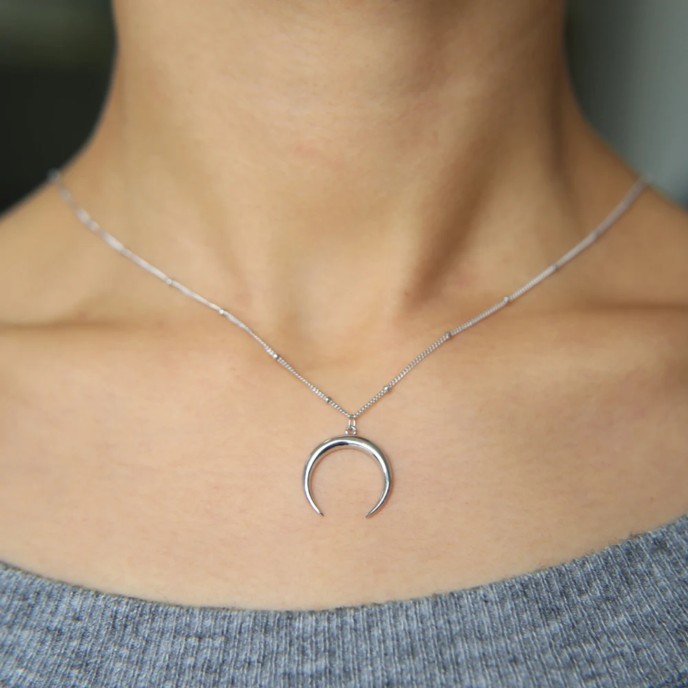 925 Sterling Silver Crescent Moon 