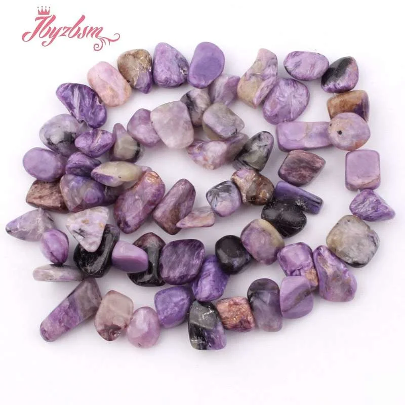 

6-8x8-10mm Irregular Shape Charoite Beads Natural Stone Beads For DIY Necklace Bracelats Jewelry Making Loose 15" Free Shipping