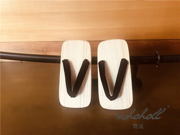 WHOHOLL Geta Summer Clogs Men's Women's Slippers Two-tooth Japanese Geta Wooden Flip-flops Cosplay Shoes Slippers Sandals