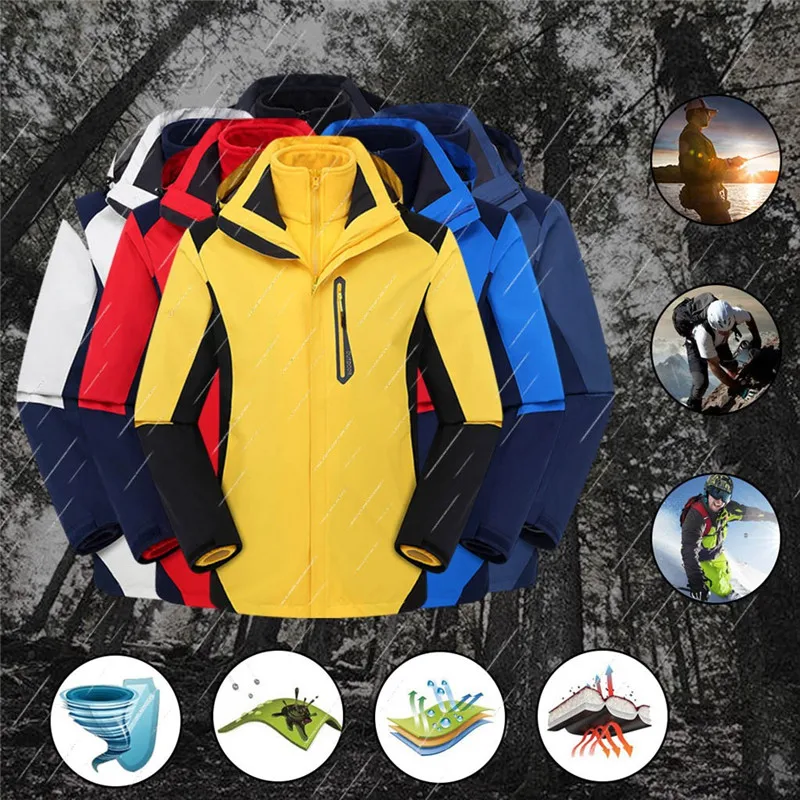 

Men Winter Hooded Softshell Hiking Jackets For Windproof And Waterproof Soft Coat Shell Jacket Keep Warm Scratchproof #2g23