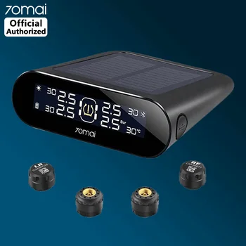 

External Sensor 70mai Tire Pressure Monitoring System Lite APP Control Solar Power USB TPMS Lite 70 mai Car Tyre Pressure Alarm