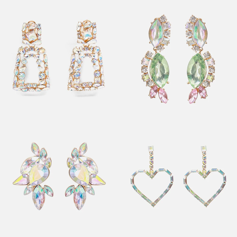 

Ztech New Za 2019 Handmade Luxury Crystal Simple Cheap Statement Earrings Girls Popular Drop Earrings Fashion Jewelry Wholesale