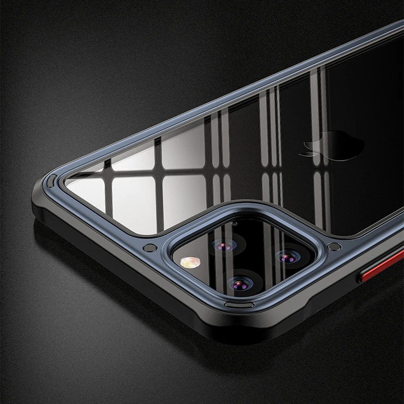 Роскошный противоударный армированный чехол для Apple iPhone 11 Pro Max 11Pro, прозрачный силиконовый+ жесткий чехол из поликарбоната, чехол etui