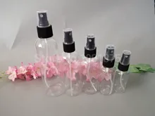 50 adet 10ml 30 50 60 80 100 ml 120ml 200 250ml şeffaf şeffaf sprey şişeleri siyah püskürtücü parfüm parfüm kozmetik kapları