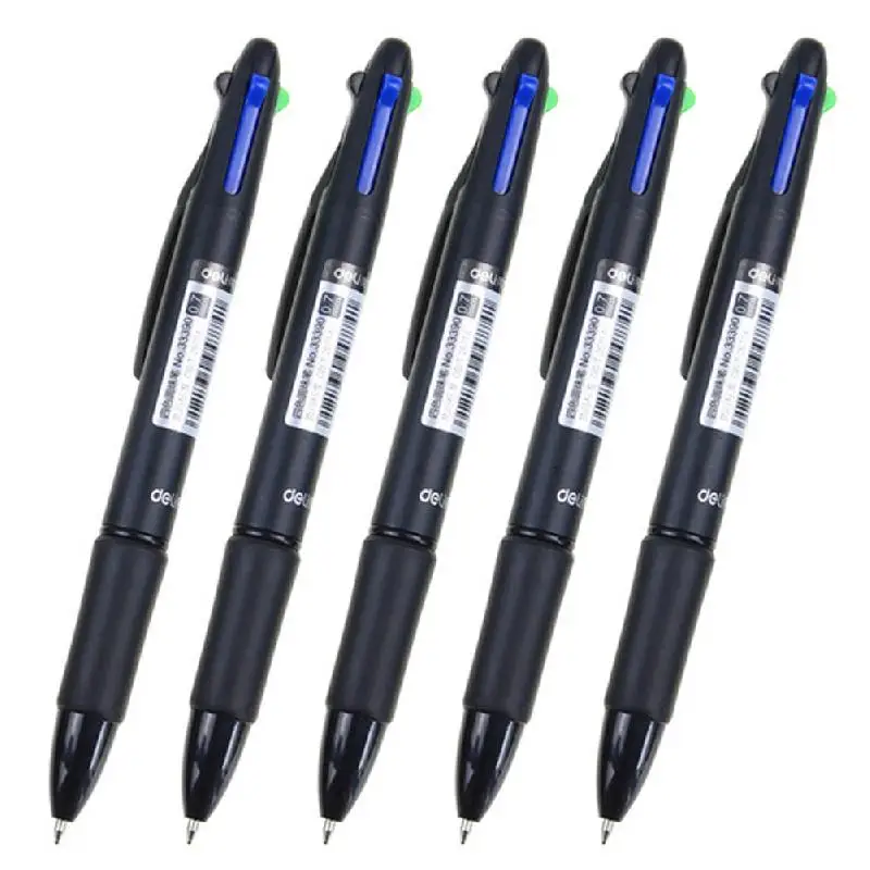 

Retractable Multi Fonction Ball-point pen four-color black red blue green core student marker writingpen Stationary School Thing