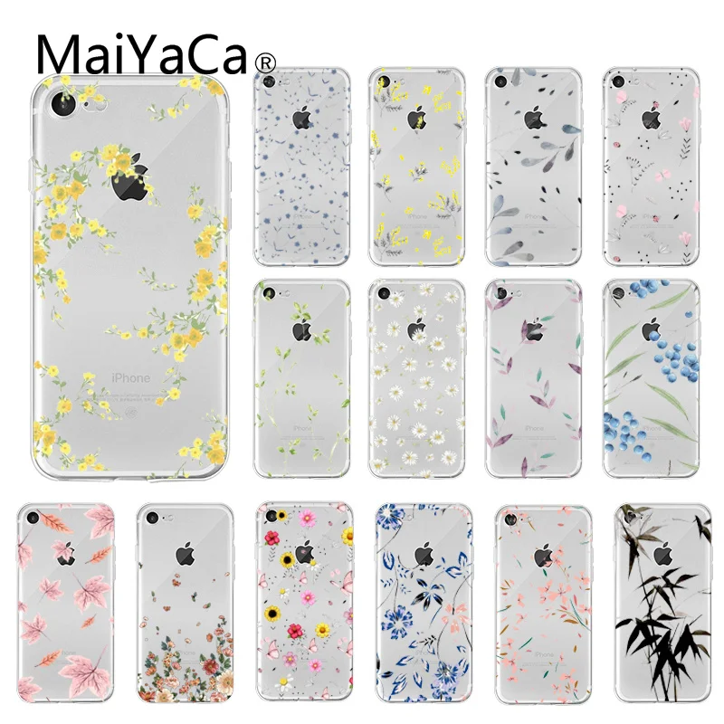 MaiYaCa акварельные растения с цветами мягкий чехол для телефона iPhone 11 pro max 8 7 6 6S Plus 5