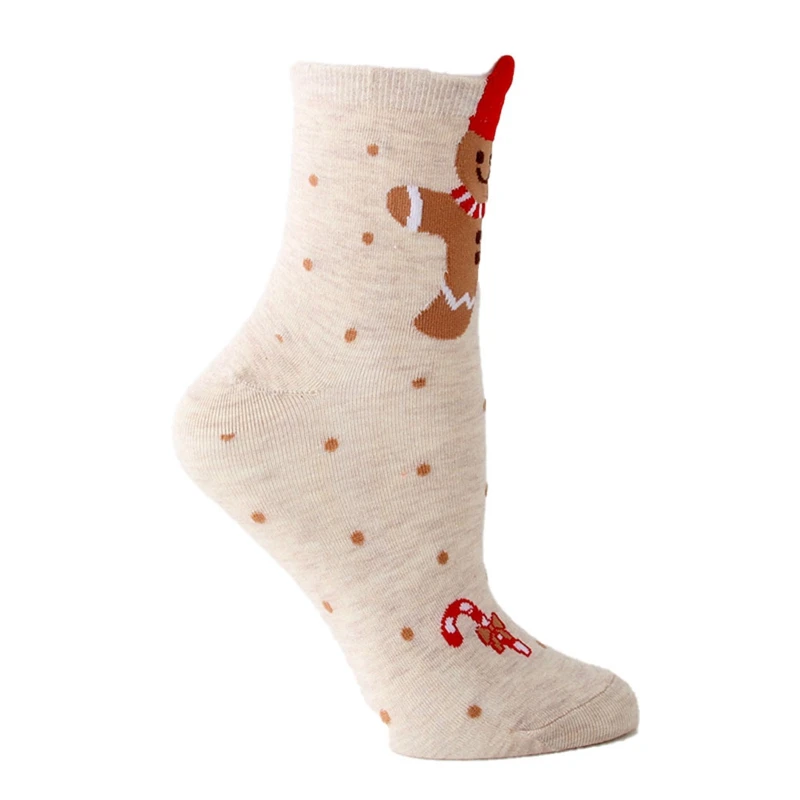 Новые дизайнерские рождественские носки с Санта Клаусом женские хлопковые короткие зимние носки с оленем Милые Носки с рисунком снеговика подарок на год