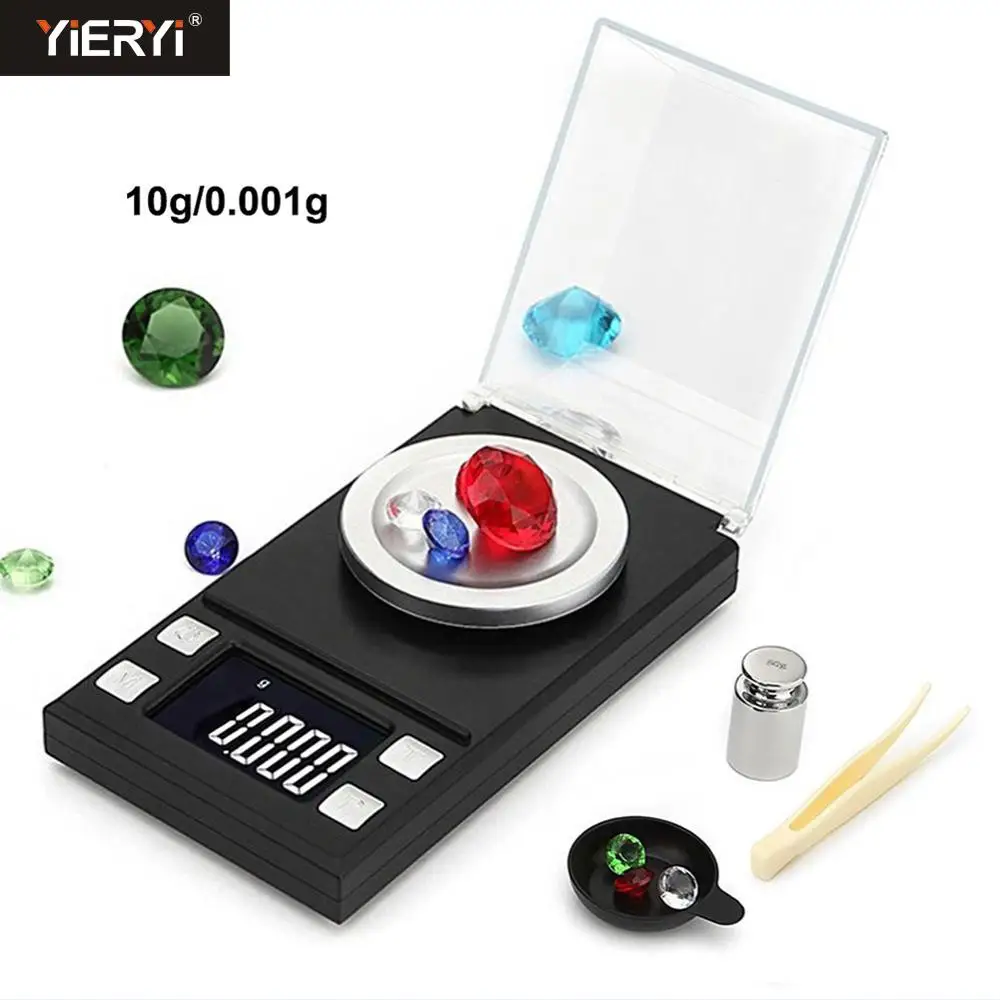 Электронные весы Yieryi с ЖК дисплеем 10 г/20 г/50 г/100 г портативные 0 001 ювелирные