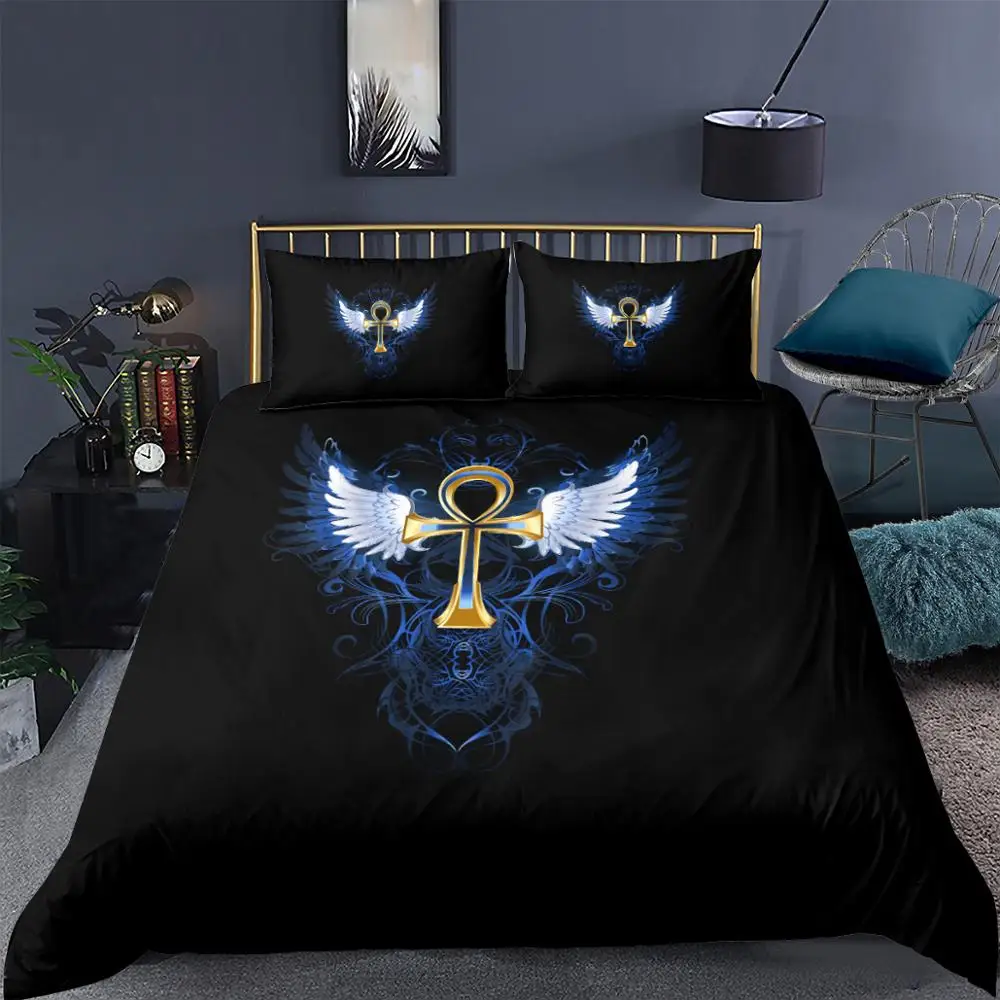 Mysterious Key Bedding Set Creative Fashionable Duvet Cover 3D Black