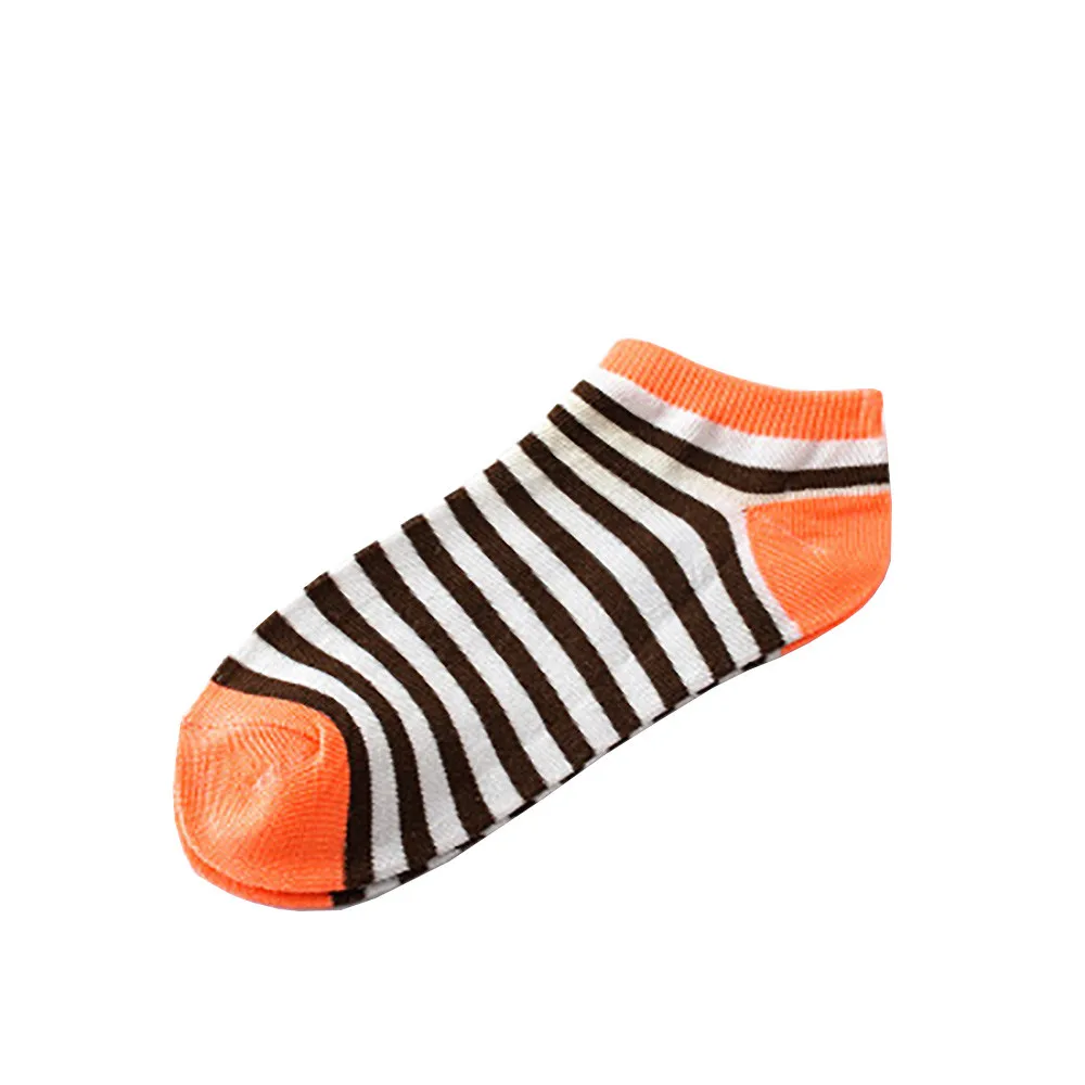 Womail новые модные удобные полосатые носки и качественный носки зимние комнатные туфли для женщин Короткие повседневные невидимые носки - Цвет: Оранжевый