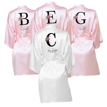 Abiti da damigella d'onore Abito da sposa Abiti da damigella d'onore della squadra Regali per la sposa Stampa floreale Regalo di fidanzamento personalizzato da sposa Abiti da regalo per la sposa