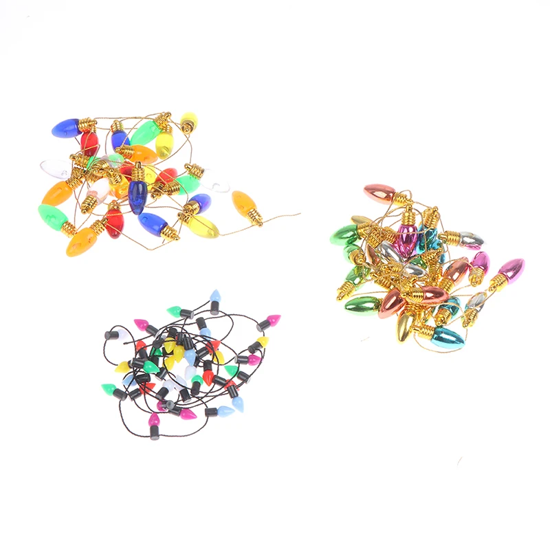 1/12 Dollhouse Miniature Festival Decorative 1M Lamp String Fake Lights Bulb Mini Furniture Doll Accessories 2