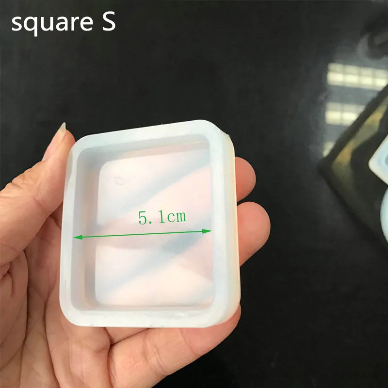 square S Портативные формы для керамики, круглые овальные формы квадратной формы, Прозрачная силиконовая глина, инструменты для изготовления керамики, полимерная глина, форма для рукоделия - Цвет: square S