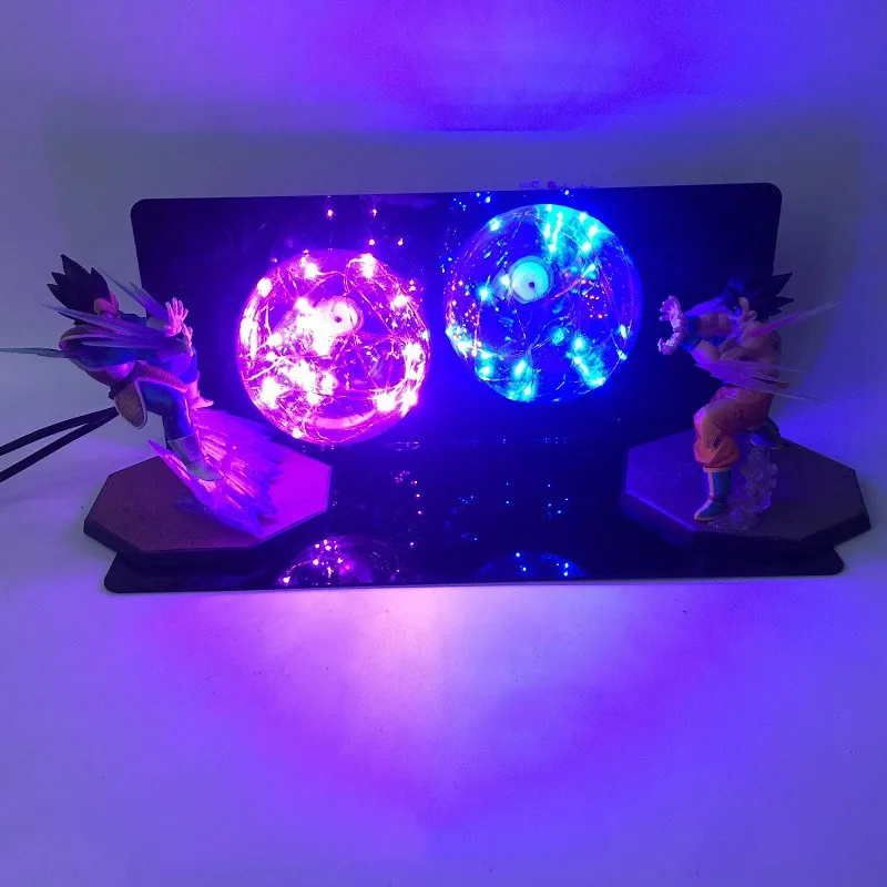 Двойной Dragon Ball Вегета Goku kamehameha лампы светодиодные Dragon Ball Z Led Электрический Ночной светильник Настольная лампа для Спальня Xmas игрушка в подарок