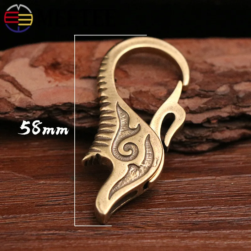 2/4pcs 58mm Solid Brass Car KeyChain Buckles Key Ring Men Women Wallet Belt Hooks Wallet Chain Snap Clasp DIY Leather Craft