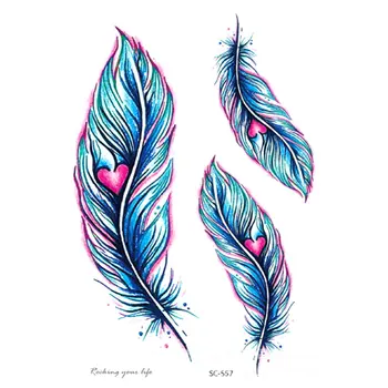 

Body Art Temporary Tattoos Fake Tattoo for Women Kid Flower Rose Feather Pattern Waterproof Stickers