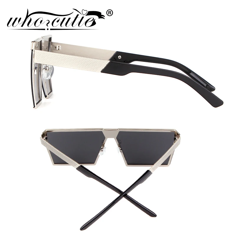 Vintage Oversized Steampunk Mirror Lens Sunglasses – Metal Flat Top Unisex Shades