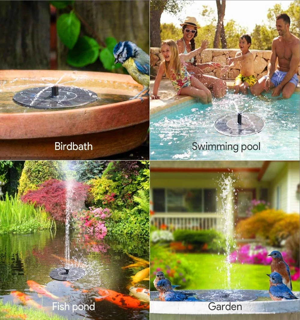 1 Pc Mini Fontaine Solaire Piscine Étang Cascade Fontaine Jardin Décoration  Extérieur Bain D'oiseau Cour Jardin Solaire Fontaine Flottant Pompe À Eau