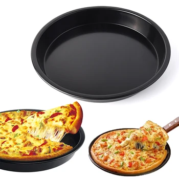 

10'' Pizza Pan Food Grade Metal Black Non-Stick Baking Bakeware Round Pie Pan Pie Mold Baking Accessories Kitchen Dishes Tools