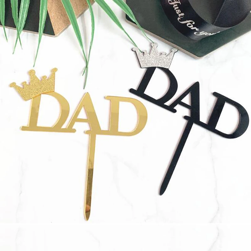 Акриловый Топпер для торта Best Dad Ever яркие товары на День отца Золотой акриловый