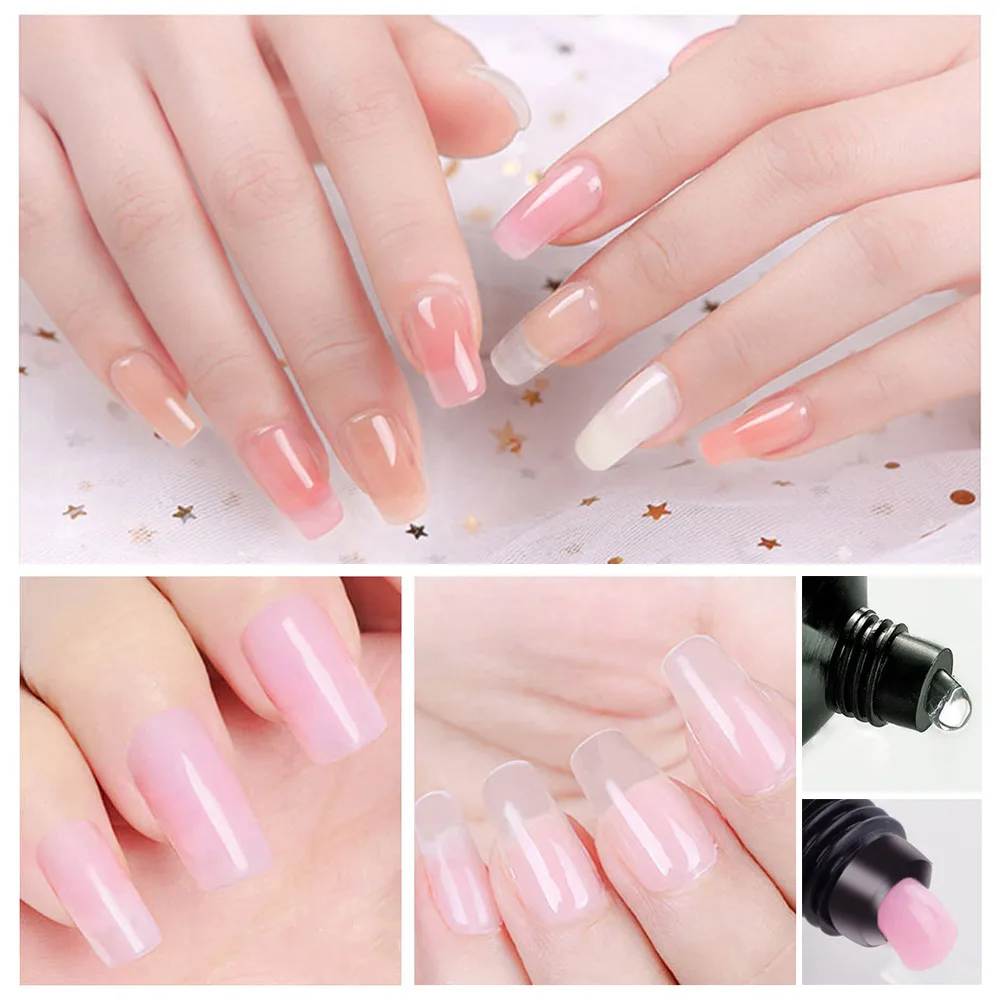 MIZHSE Thermal Poly UV Nail Gel Quick Extension Gel Varnish Clear Pink Jelly Polygel Crystal UV LED Building Gel Need Forms