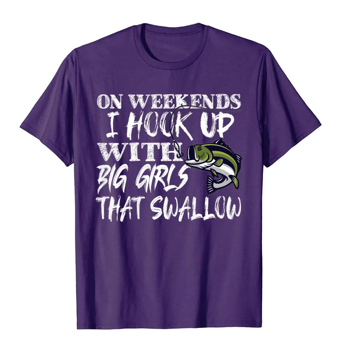 Funny Quote Bass Fishing Shirt Printed On Back T-Shirt__A11584purple