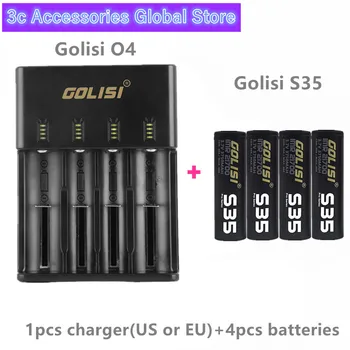 

Golisi 4pcs S35 IMR 21700 3750mah 40A E-CIG rechargeable battery VAPE with Golisi O4 Intelligent Battery Charger 2A fast charge