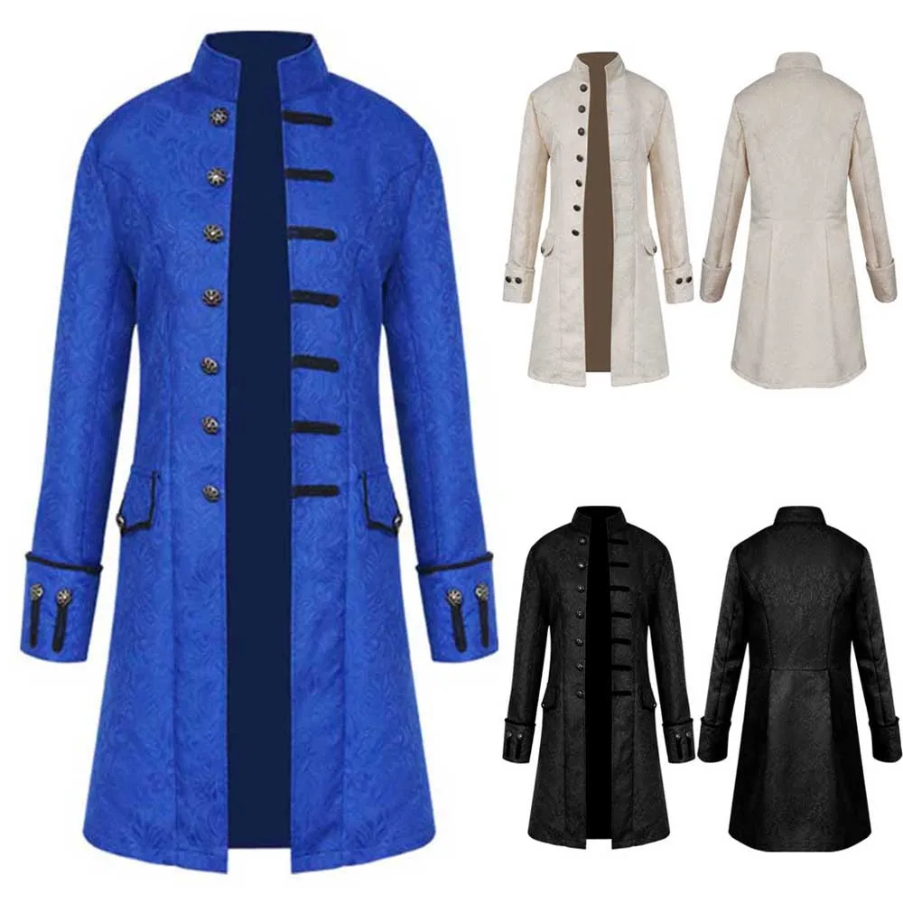 

Men Winter Warm Vintage Tailcoat Jacket Overcoat Outwear Buttons Coat
