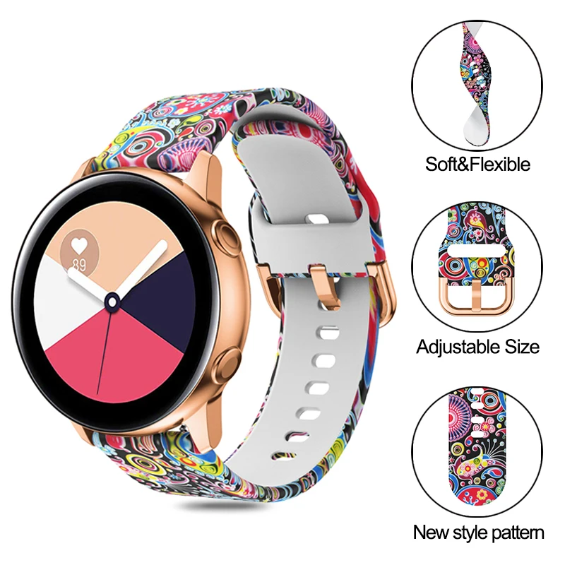Women's Vibrant Sport Silicone Watch Strap - Colorful Printed Design