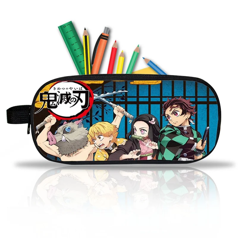 

Demon Slayer: Kimetsu No Yaiba Pencil Bag Teenage Boy Girl Cosmetic Cases Kids School Supplies Stationery Storage Bag Makeup Bag