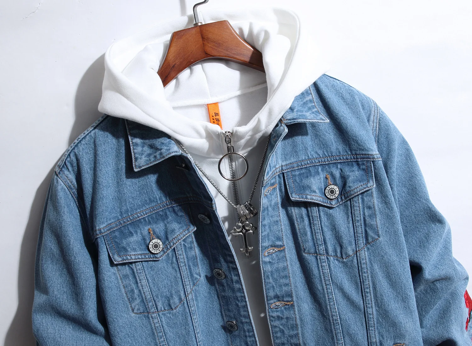 Men Denim Jacket Streetwear Hip Hop Men 
