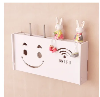 

Simple wireless router storage box wall hanging set-top box etagere mural companion box