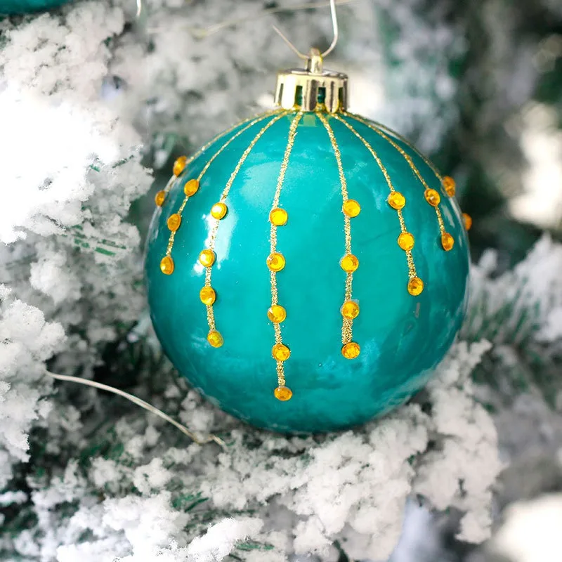 Hot 4pcs Glittering Christmas Ball Hanging Ornaments Baubles Holiday Christmas Party Decorations Xmas Tree Pendants