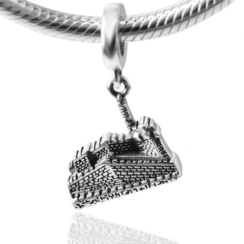 

StrollGirl new 100%925 Sterling Silver Wailing Wall Pendant Beads Western Wall Amulet Suitable for Female Jewish Pandora Bracele