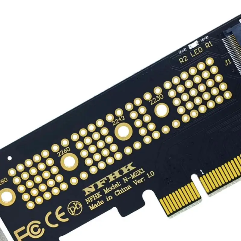 NVMe PCIe M.2 NGFF SSD to PCIe x1 Adapter Card PCIe x1 to M.2 Card with Bracket PCI-E M.2 Adapter for 2230 2240 2260 2280 SSD M2