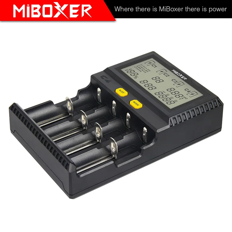 MiBoxer C4 Battery Charger Fourth Slot Can Discharge To Test True Battery Capacity battery charger,battery charger adapter
