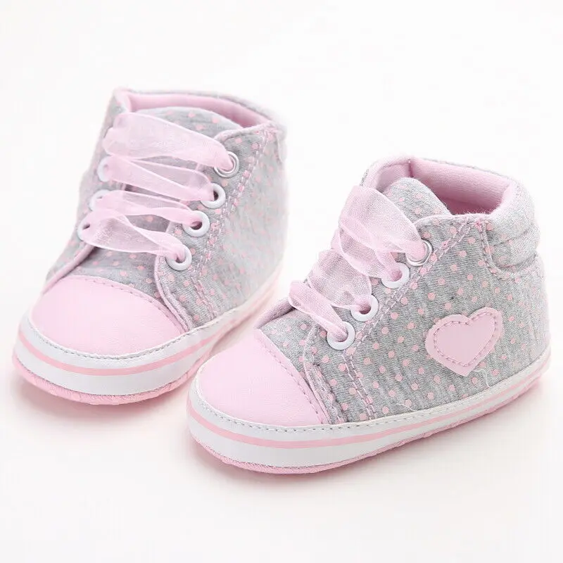Pudcoco/Милая обувь для новорожденных мальчиков и девочек с мягкой подошвой в горошек; нескользящие кроссовки для детей 0-18 месяцев
