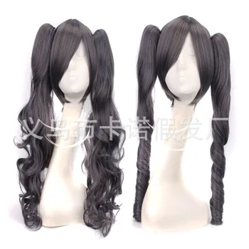 

Black Butler Cos Tiger Clip Split Double Ponytail hat wigs Blue Gray Mixed Color Ciel Phantomhive cos wig