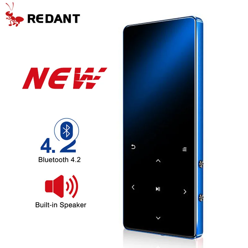 REDANT MP3-плеер Bluetooth с динамиком сенсорный ключ Встроенный 8 Гб 16 Гб HiFi Металлический Мини Портативный Walkman с радио FM Запись