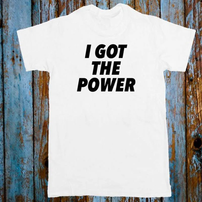 Новинка 2020 женская футболка с принтом I GOT THE POWER хлопковая Повседневная забавная