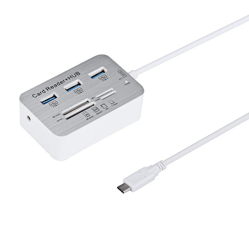 3 порта USB Multi-In-1 концентратор MS SD M2 TF считыватель карт памяти Алюминиевый адаптер WIF66