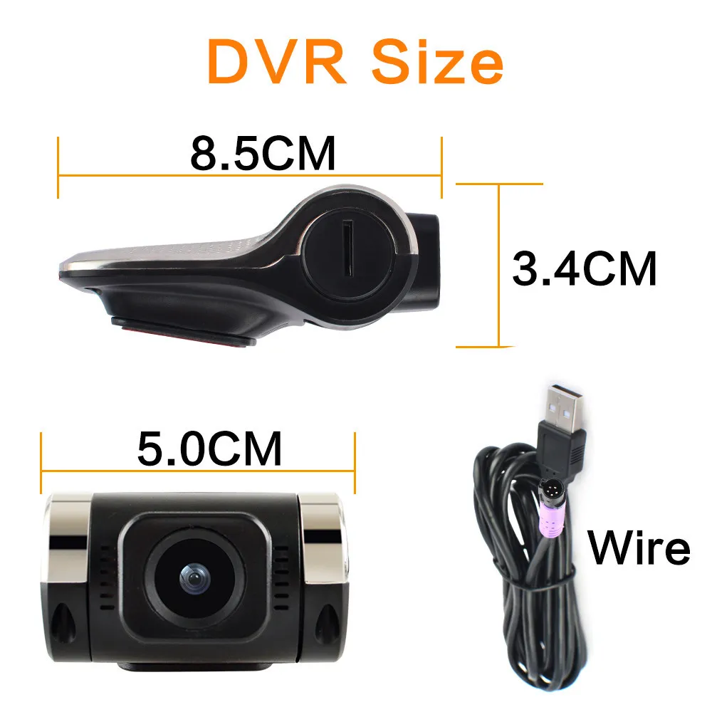 자동차 DVR ADAS 안드로이드 멀티미디어 플레이어 풀 HD DVR 대시 캠 카메라, LDWS 미니 자동 레코더 720P USB TF 자동 자동차 레코더